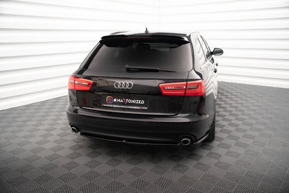 Maxton Heck Ansatz Flaps Diffusor V.2 für Audi A6 Avant C7 schwarz Hochglanz