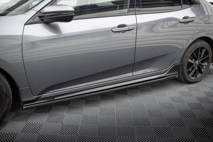 Maxton Seitenschweller Ansatz für Honda Civic Sport Mk 10 schwarz Hochglanz
