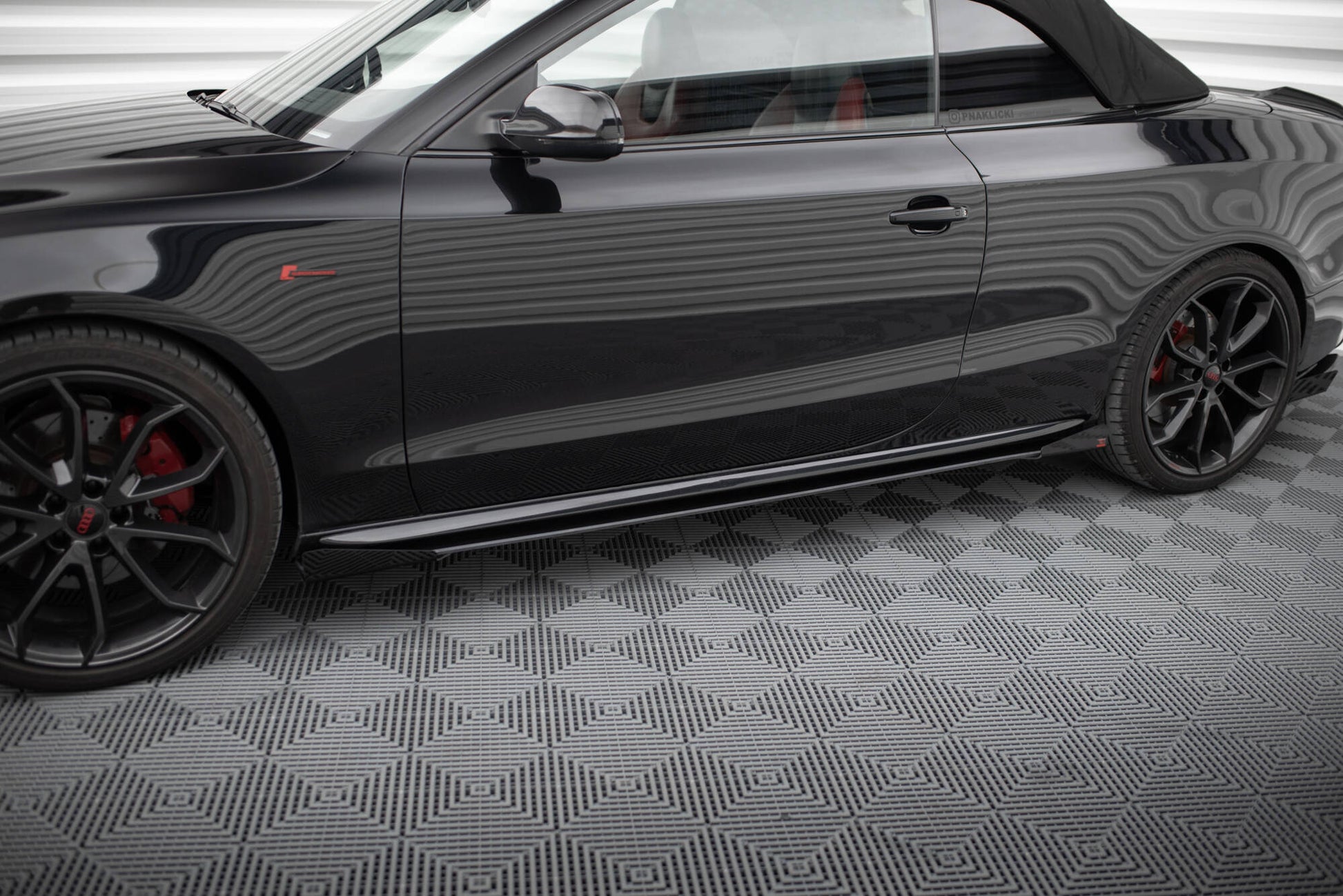 Maxton Street Pro Seitenschweller Ansatz für + Flaps Audi A5 / A5 S-Line / S5 Coupe / Cabrio 8T / 8T Facelift schwarz Hoch...