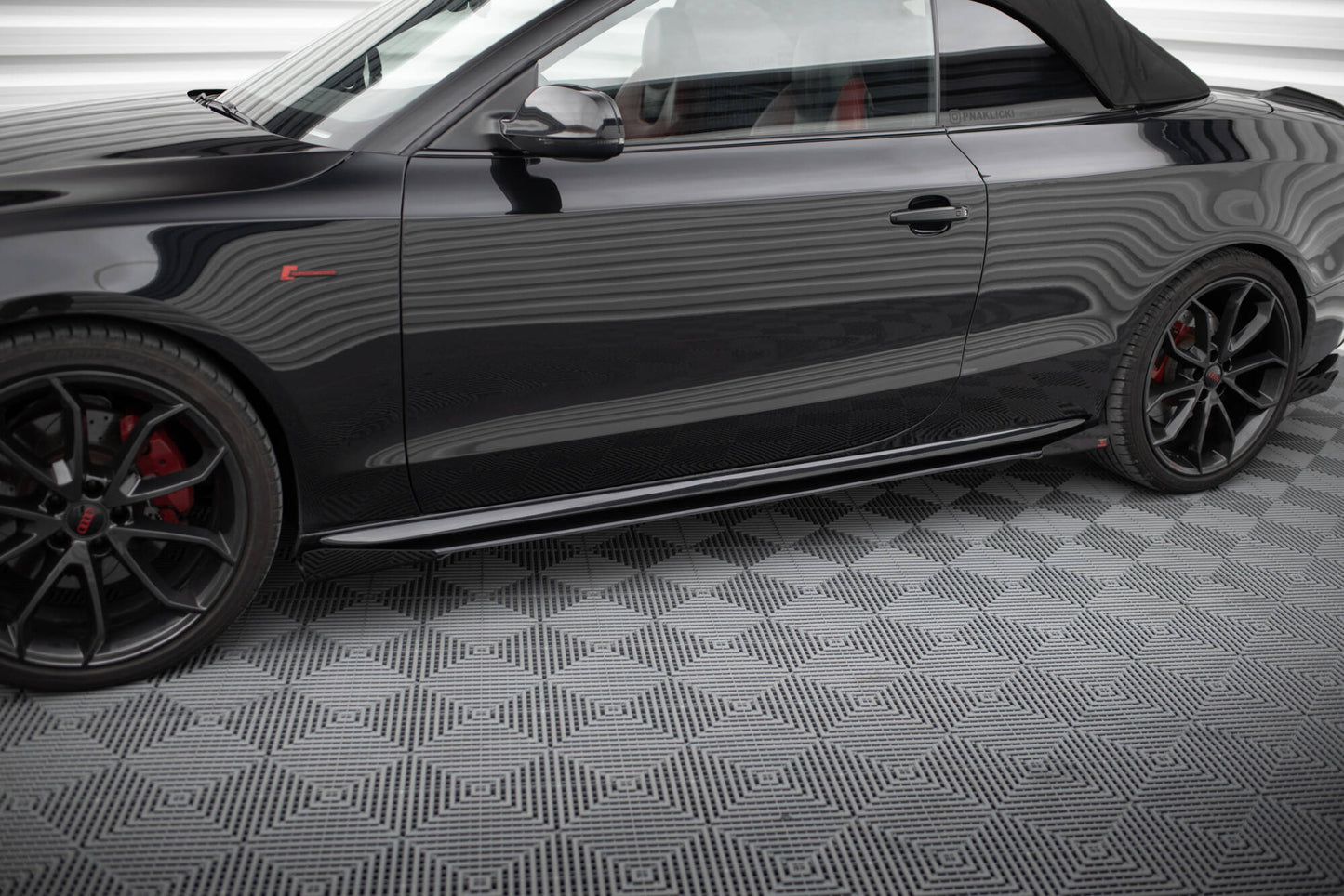 Maxton Street Pro Seitenschweller Ansatz für + Flaps Audi A5 / A5 S-Line / S5 Coupe / Cabrio 8T / 8T Facelift schwarz Hoch...