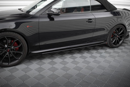 Maxton Street Pro Seitenschweller Ansatz für + Flaps Audi A5 / A5 S-Line / S5 Coupe / Cabrio 8T / 8T Facelift schwarz Hoch...