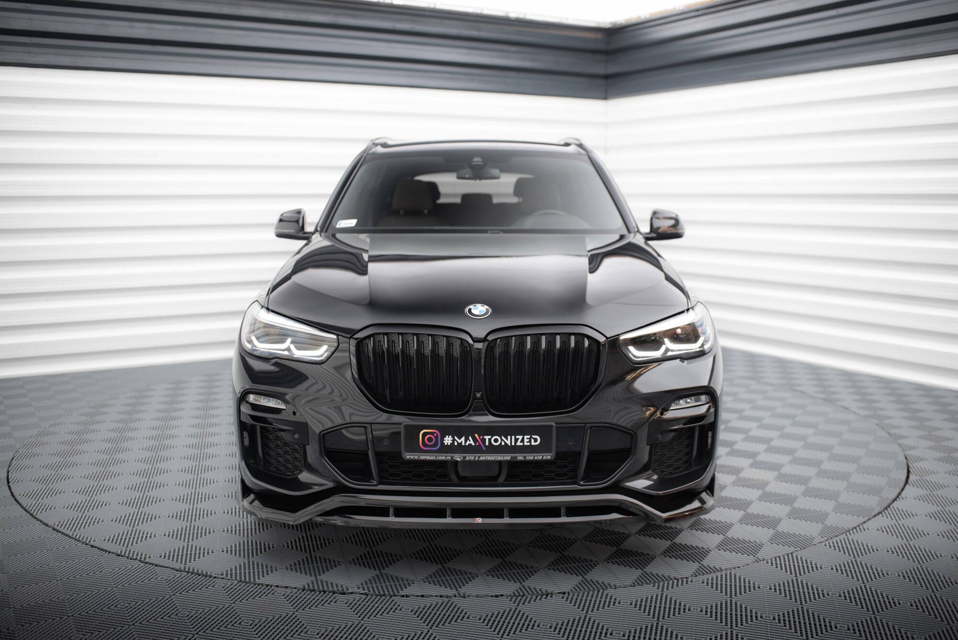 Maxton Front Ansatz V.2 für BMW X5 M-Paket G05 schwarz Hochglanz