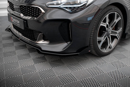 Maxton Street Pro Front Ansatz für +Flaps für + Flaps Kia Stinger GT / GT-Line / Standard Mk1 schwarz Hochglanz