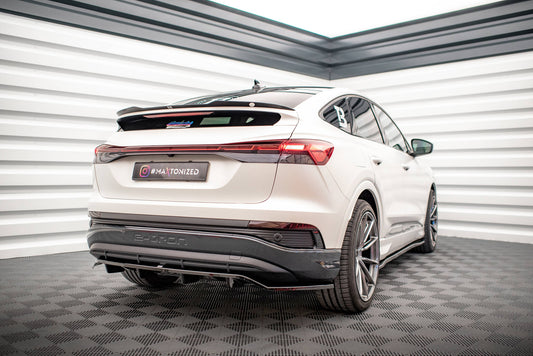 Maxton Mittlerer Diffusor Heck Ansatz DTM Look für Audi Q4 e-tron Sportback Mk1 schwarz Hochglanz