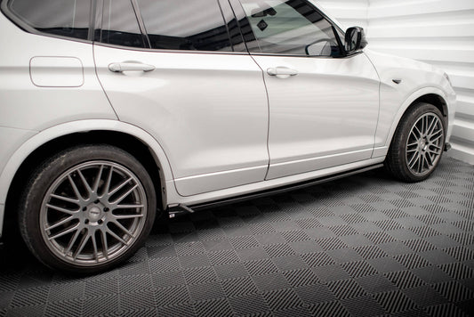 Maxton Seitenschweller Ansatz für BMW X3 M-Paket F25 schwarz Hochglanz