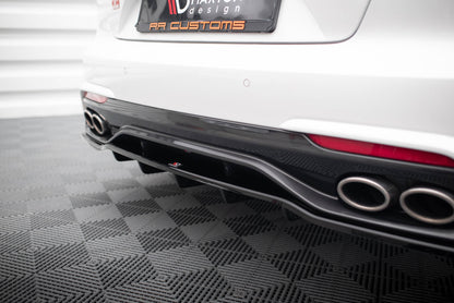 Maxton Mittlerer Diffusor Heck Ansatz DTM Look für Kia Stinger Mk1 schwarz Hochglanz