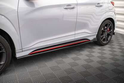 Maxton Seitenschweller Ansatz für V.2 für Hyundai Kona N Mk1 schwarz Hochglanz