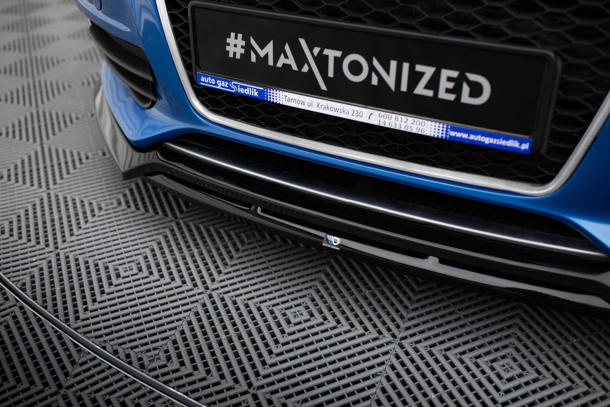 Maxton Front Ansatz V.3 für Audi S4 / A4 S-Line B8 schwarz Hochglanz
