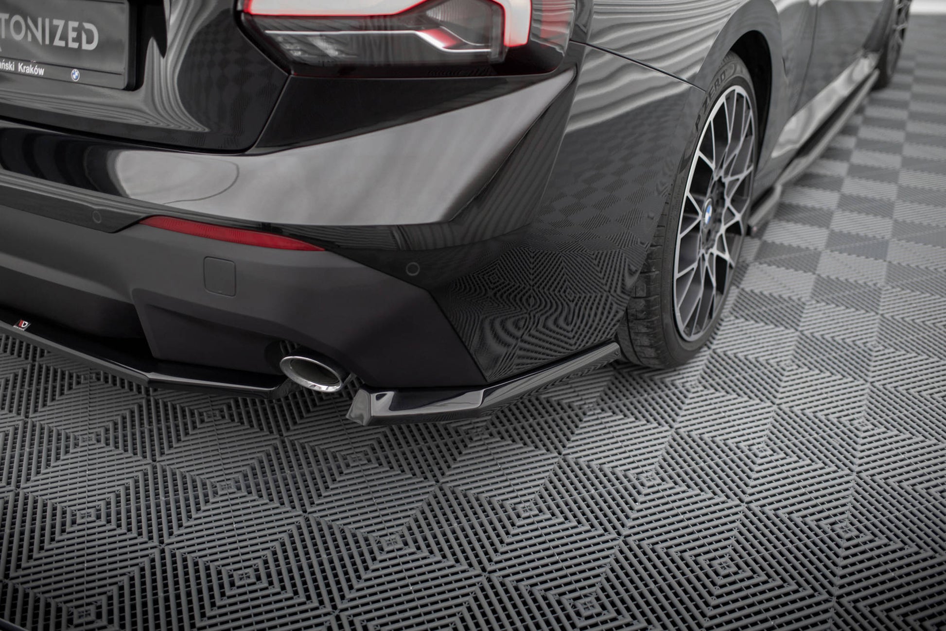 Maxton Heck Ansatz Flaps Diffusor V.1 für BMW 2 Coupe G42 schwarz Hochglanz