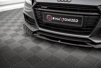 Maxton Front Ansatz V.1 für Audi TT S / S-Line 8S schwarz Hochglanz