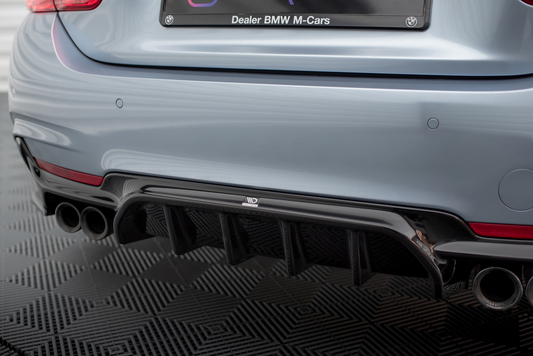 Maxton Diffusor Heck Ansatz für BMW 4er Coupe / Gran Coupe / Cabrio M-Paket F32 / F36 / F33 (Version mit Doppelauspuff auf...
