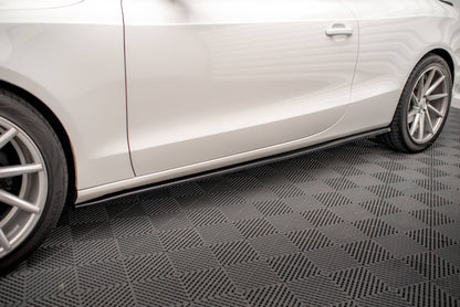 Maxton Seitenschweller Ansatz für V.2 für Audi A5 / A5 S-Line / S5 Coupe 8T schwarz Hochglanz