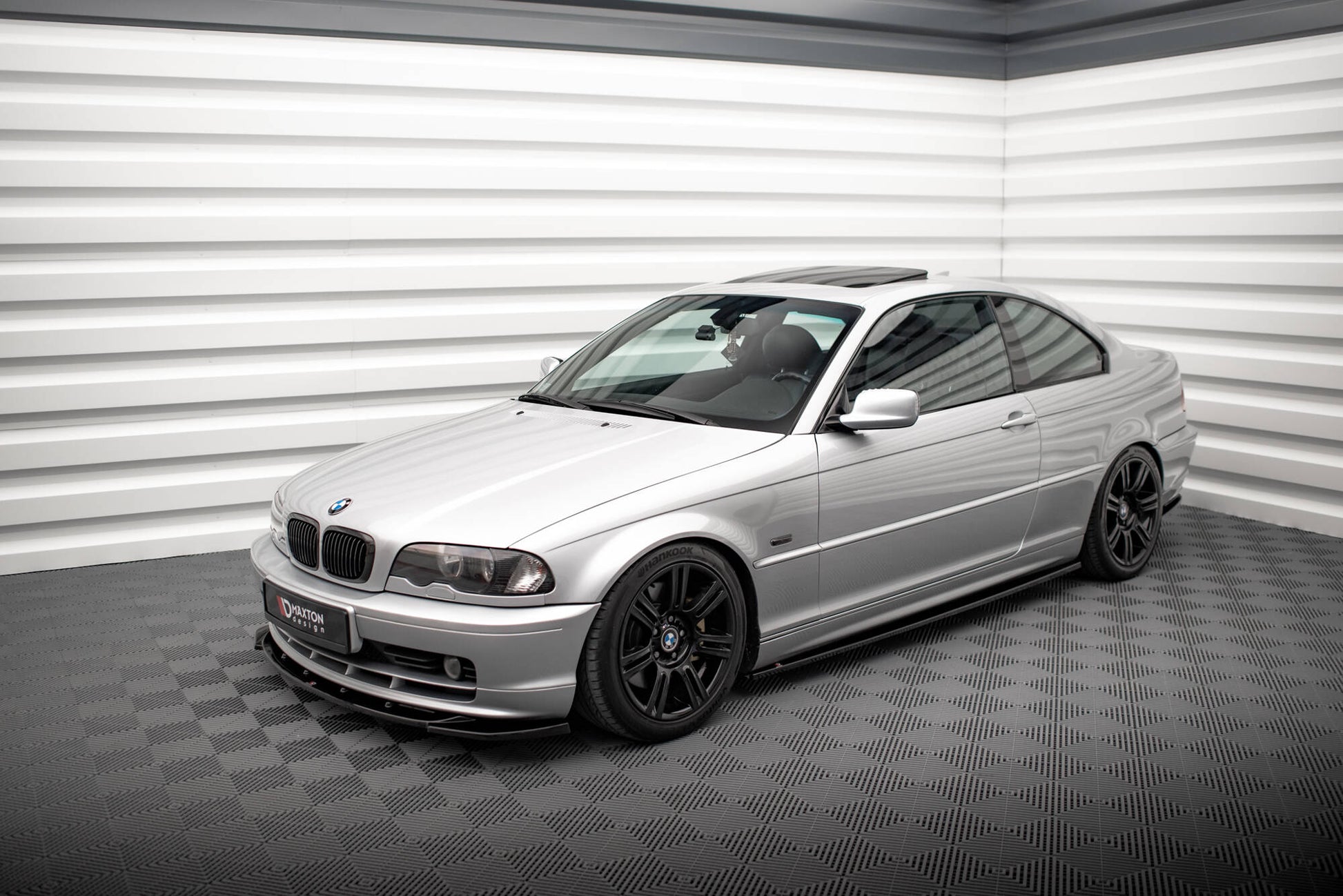 Maxton Seitenschweller Ansatz für BMW 3er Coupe E46 schwarz Hochglanz