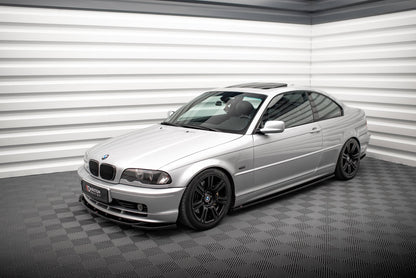 Maxton Seitenschweller Ansatz für BMW 3er Coupe E46 schwarz Hochglanz