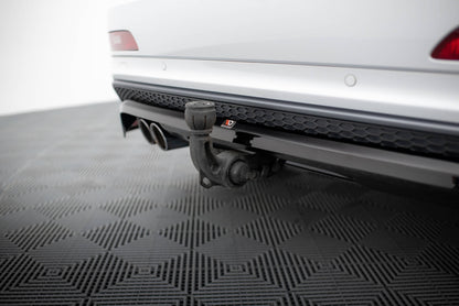 Maxton Hinten Splitter (mit einem vertikalem balken) Audi Q3 S-line 8U schwarz Hochglanz