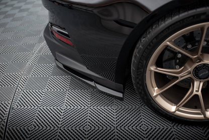 Maxton Heck Ansatz Flaps Diffusor für Porsche 911 992 GT3 schwarz Hochglanz