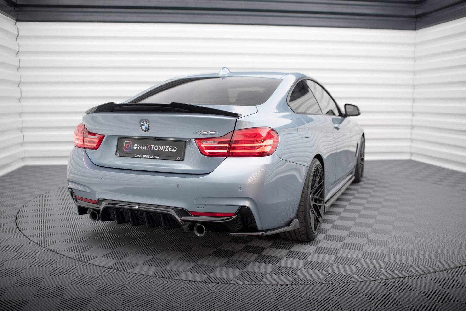 Maxton Heck Ansatz Flaps Diffusor V.5 für BMW 4er Coupe M-Paket F32  schwarz Hochglanz
