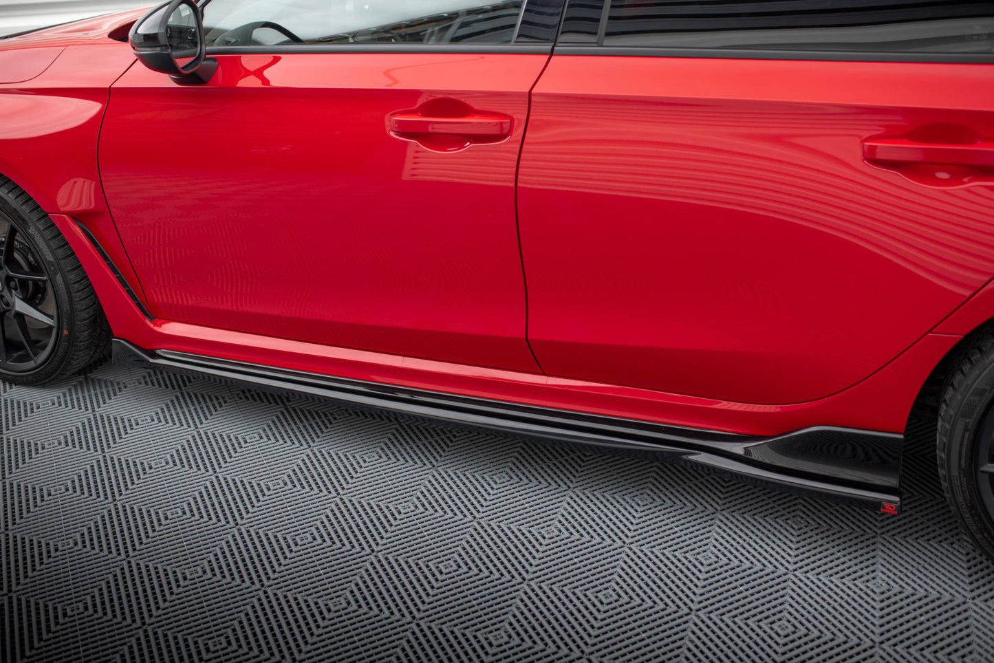 Maxton Seitenschweller Ansatz für V.2 für Honda Civic Type-R Mk 11 schwarz Hochglanz