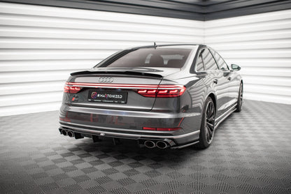 Maxton Heck Ansatz Flaps Diffusor V.2 für Audi S8 D5 schwarz Hochglanz