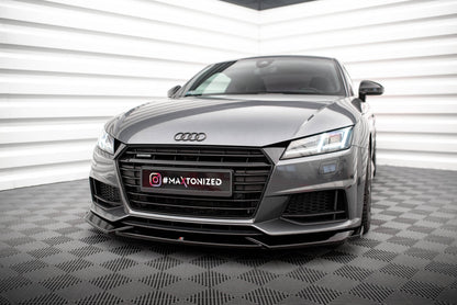 Maxton Front Ansatz V.1 für Audi TT S / S-Line 8S schwarz Hochglanz