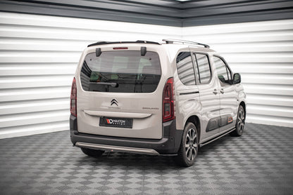 Maxton Mittlerer Diffusor Heck Ansatz für Citroen Berlingo Mk3 schwarz Hochglanz