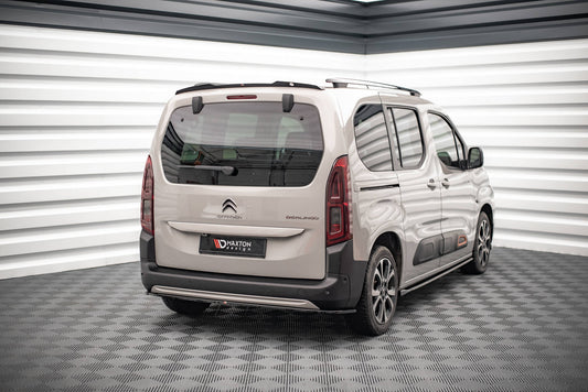 Maxton Mittlerer Diffusor Heck Ansatz für Citroen Berlingo Mk3 schwarz Hochglanz