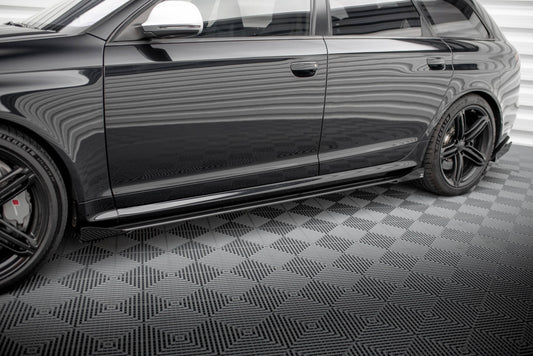Maxton Side Flaps Audi RS6 Avant C6 schwarz Hochglanz