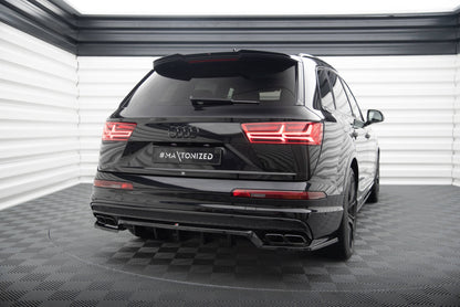 Maxton Mittlerer Diffusor Heck Ansatz DTM Look für Audi SQ7 Mk2 schwarz Hochglanz