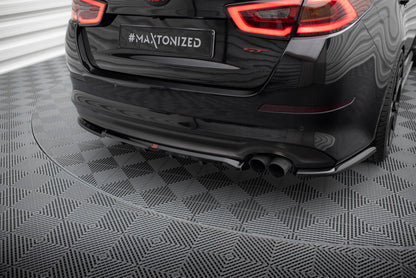 Maxton Mittlerer Diffusor Heck Ansatz DTM Look für Kia Optima Mk3 schwarz Hochglanz