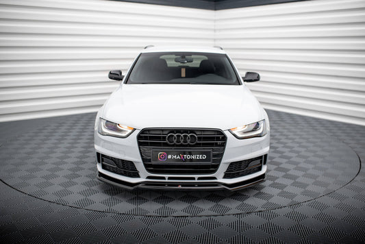 Maxton Front Ansatz V.2 für Audi A4 Competition B8 Facelift schwarz Hochglanz
