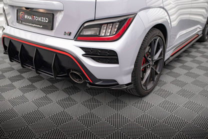 Maxton Heck Ansatz Flaps Diffusor V.1 für Hyundai Kona Mk1 schwarz Hochglanz