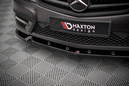Maxton Front Ansatz V.1 für Mercedes-Benz C Coupe / Limousine / Kombi  AMG-Line C204 / W204 Facelift / S204 Facelift schwa...