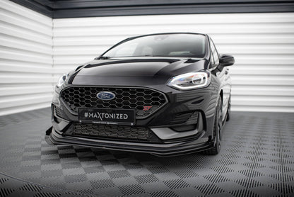Maxton Street Pro Front Ansatz für +Flaps für + Flaps Ford Fiesta ST Mk8 Facelift schwarz Hochglanz