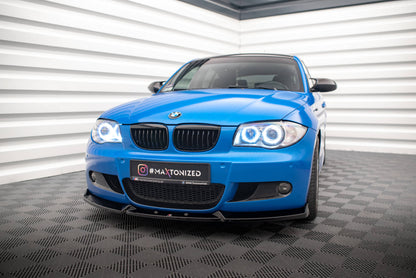 Maxton Front Ansatz V.2 für BMW 1er M-Paket E87 Facelift schwarz Hochglanz