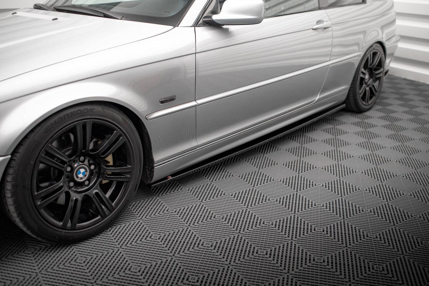 Maxton Seitenschweller Ansatz für BMW 3er Coupe E46 schwarz Hochglanz