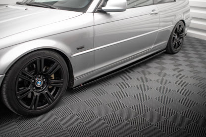 Maxton Seitenschweller Ansatz für BMW 3er Coupe E46 schwarz Hochglanz