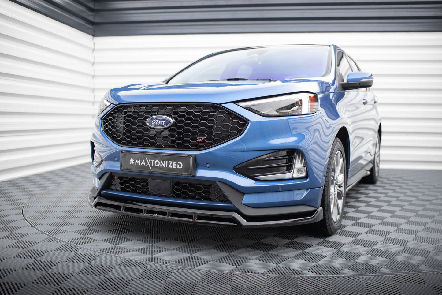 Maxton Front Ansatz für Ford Edge ST Mk2  schwarz Hochglanz