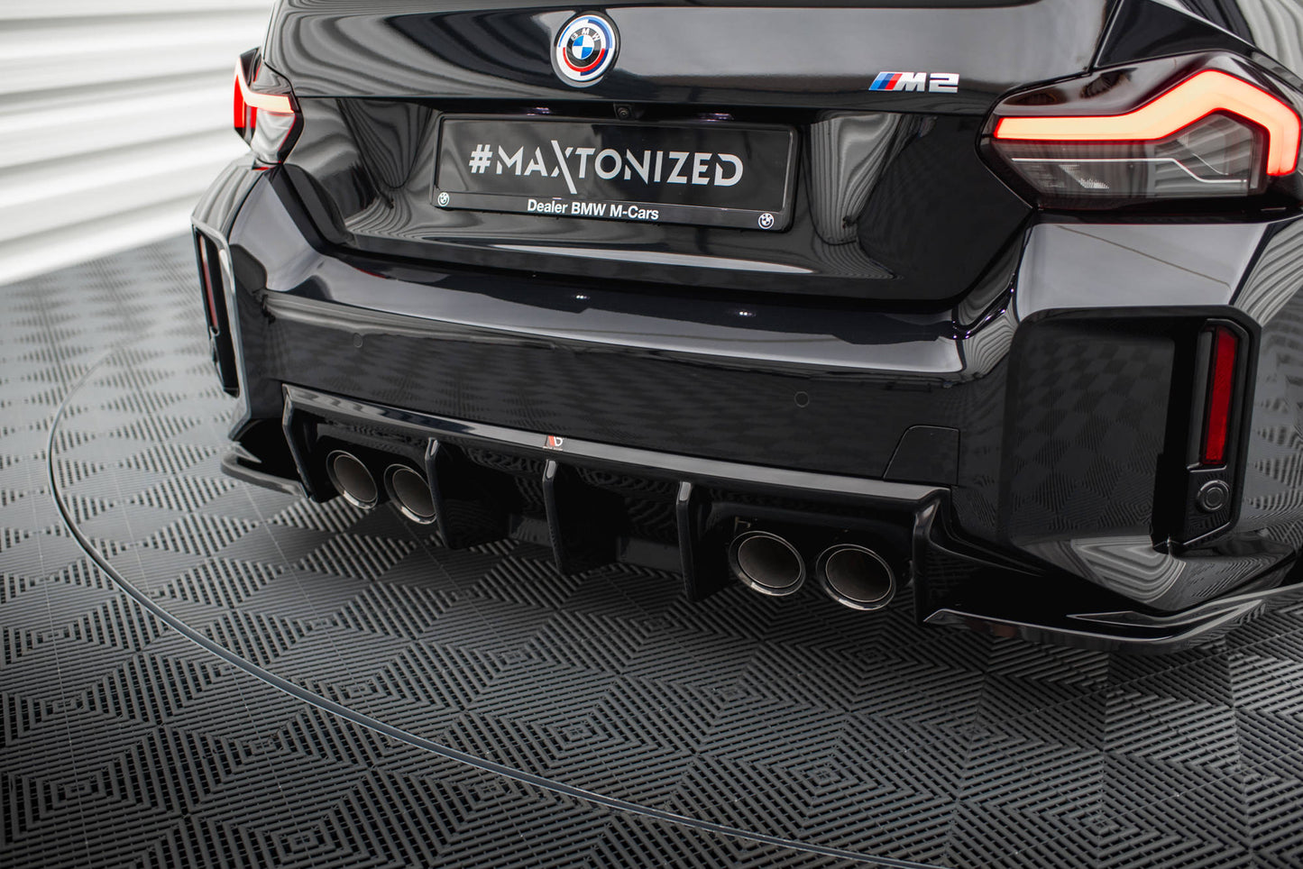Maxton Diffusor Heck Ansatz V.1 für BMW M2 G87 schwarz Hochglanz