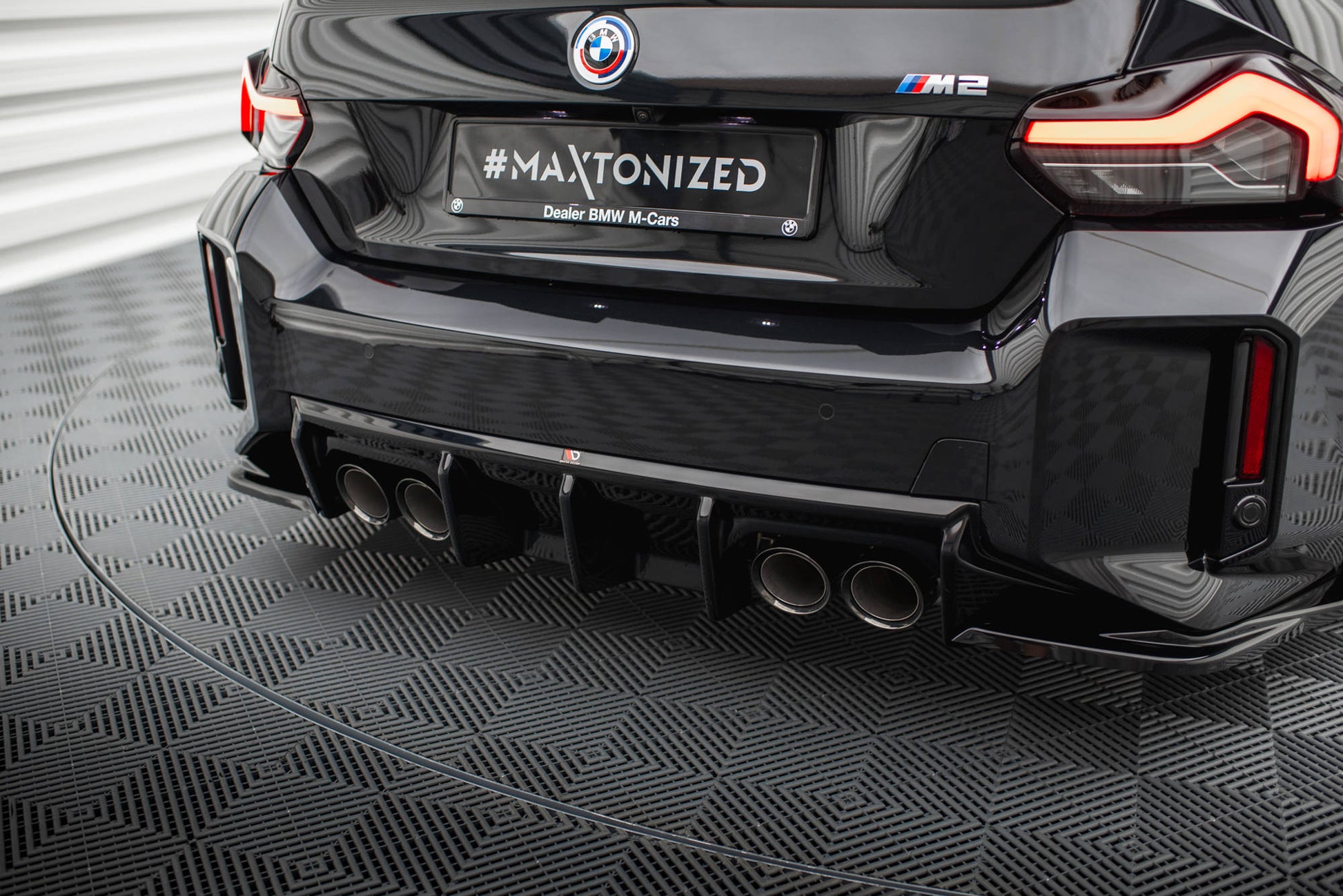Maxton Diffusor Heck Ansatz V.1 für BMW M2 G87 schwarz Hochglanz