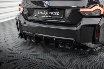 Maxton Diffusor Heck Ansatz V.1 für BMW M2 G87 schwarz Hochglanz