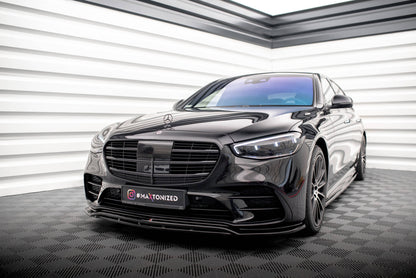Maxton Front Ansatz für Mercedes-Benz S AMG-Line W223 schwarz Hochglanz