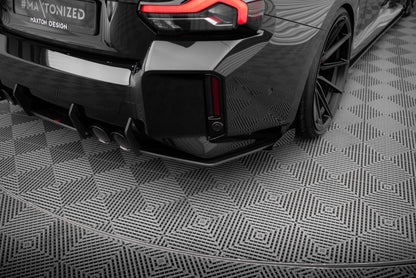 Maxton Street Pro Heck Ansatz Flaps Diffusor V.1 +Flaps für BMW M2 G87 schwarz Hochglanz