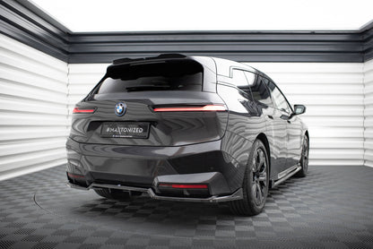 Maxton Mittlerer Diffusor Heck Ansatz DTM Look für BMW iX M-Paket i20 schwarz Hochglanz