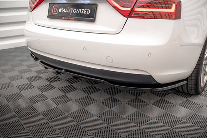 Maxton Mittlerer Diffusor Heck Ansatz DTM Look für Audi A5 Coupe 8T Facelift schwarz Hochglanz