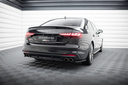 Maxton Heck Ansatz Flaps Diffusor für Audi S4 B9 Facelift schwarz Hochglanz