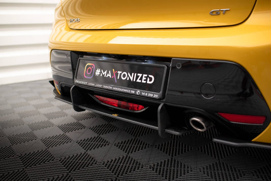 Maxton Street Pro Heck Ansatz Flaps Diffusor +Flaps für Peugeot 208 GT Mk2 schwarz Hochglanz