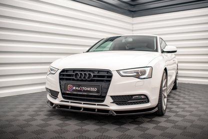 Maxton Front Ansatz V.1 für Audi A5 Coupe / Sportback 8T Facelift schwarz Hochglanz