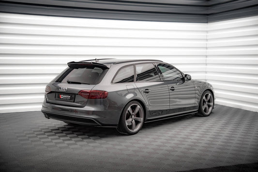 Maxton Heck Ansatz Flaps Diffusor V.2 für Audi A4 S-Line Avant B8 Facelift schwarz Hochglanz