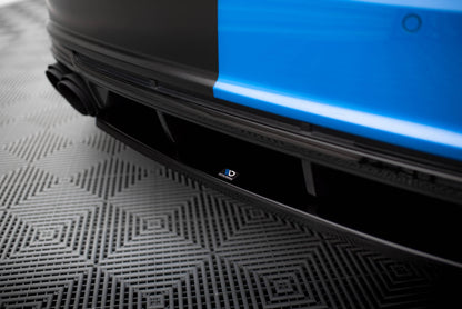 Maxton Mittlerer Diffusor Heck Ansatz für Audi TT S 8S Facelift schwarz Hochglanz