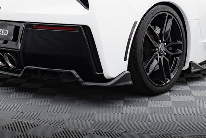 Maxton Mittlerer Diffusor Heck Ansatz DTM Look für + Heck Ansatz Flaps Diffusor für Chevrolet Corvette C7 schwarz Hochglanz